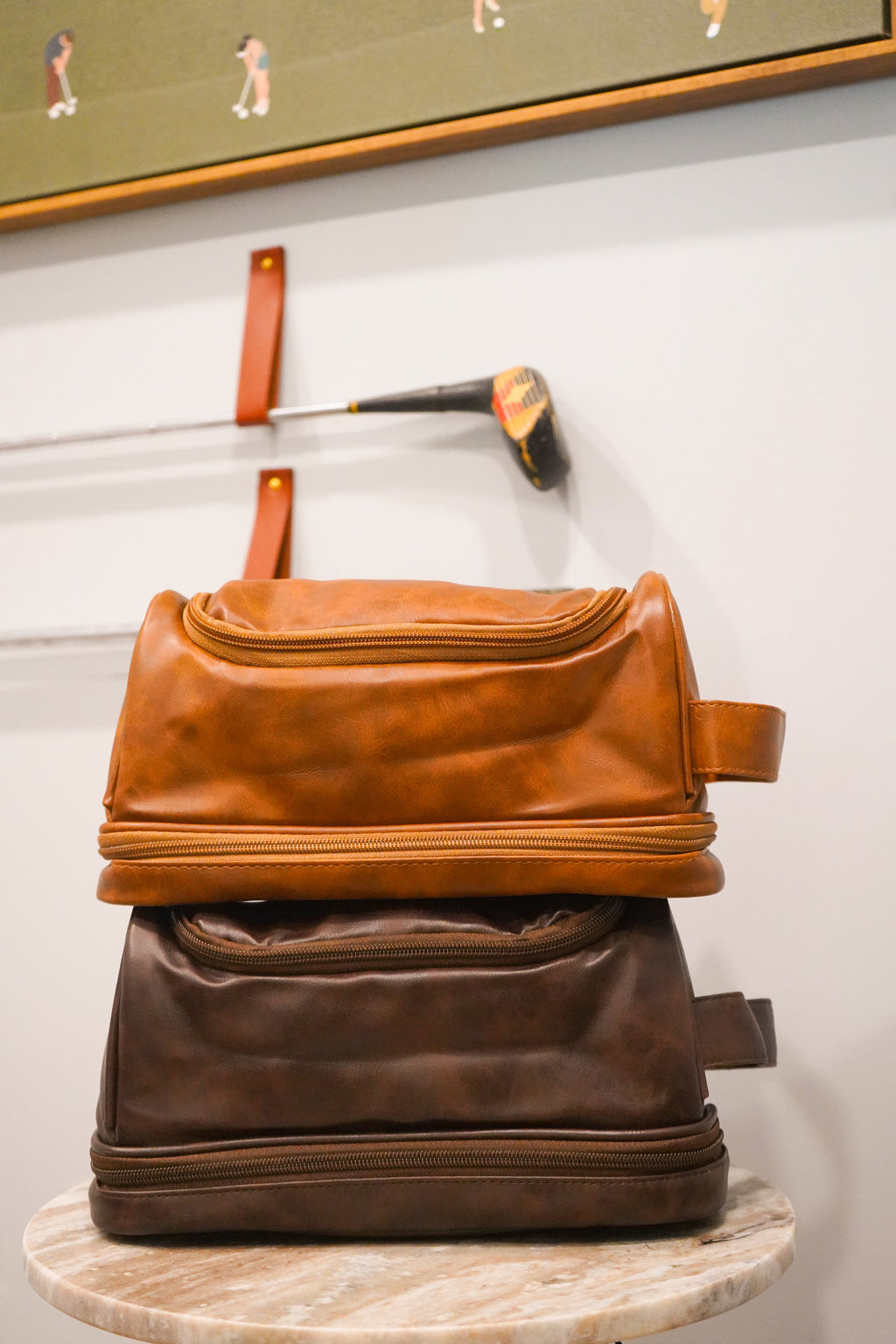 Men's Faux Leather Dopp Kit