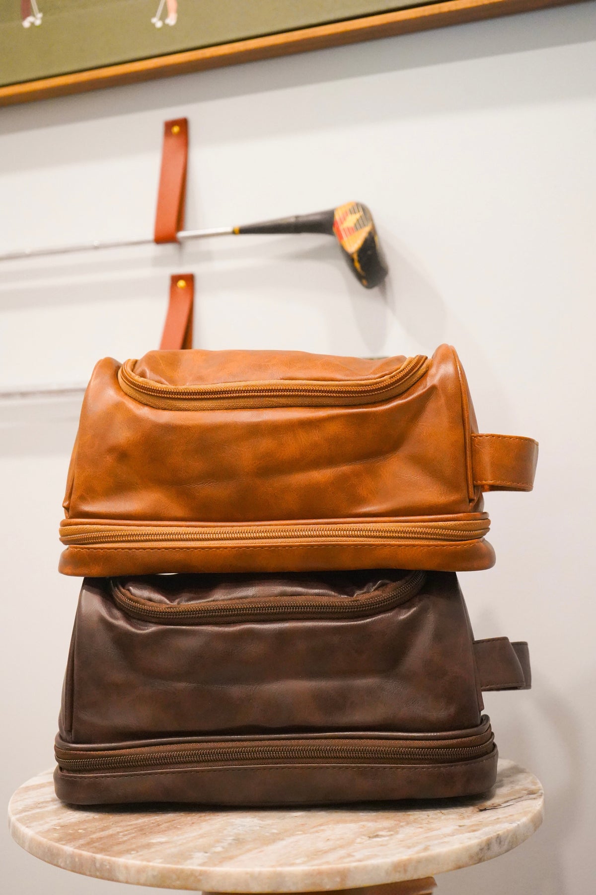 Men's Faux Leather Dopp Kit