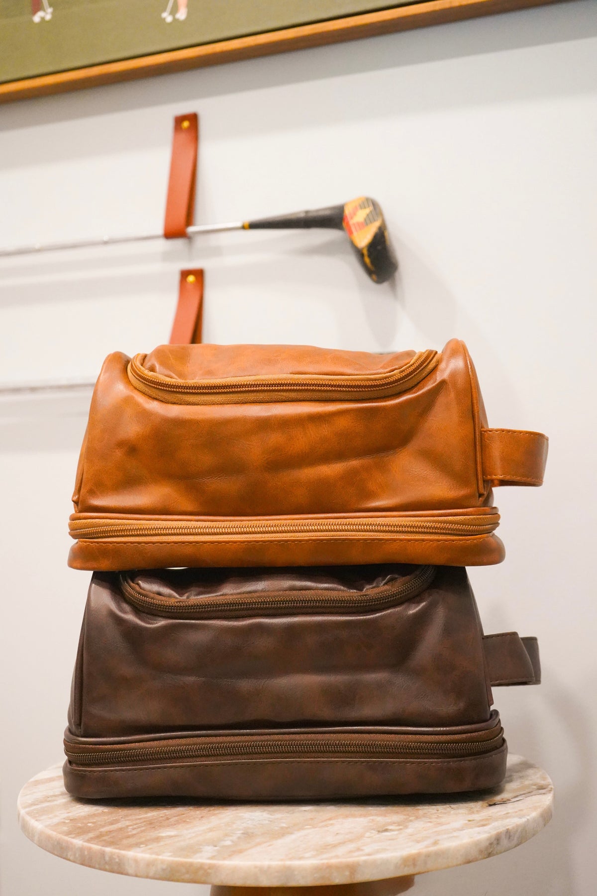 Men's Faux Leather Dopp Kit