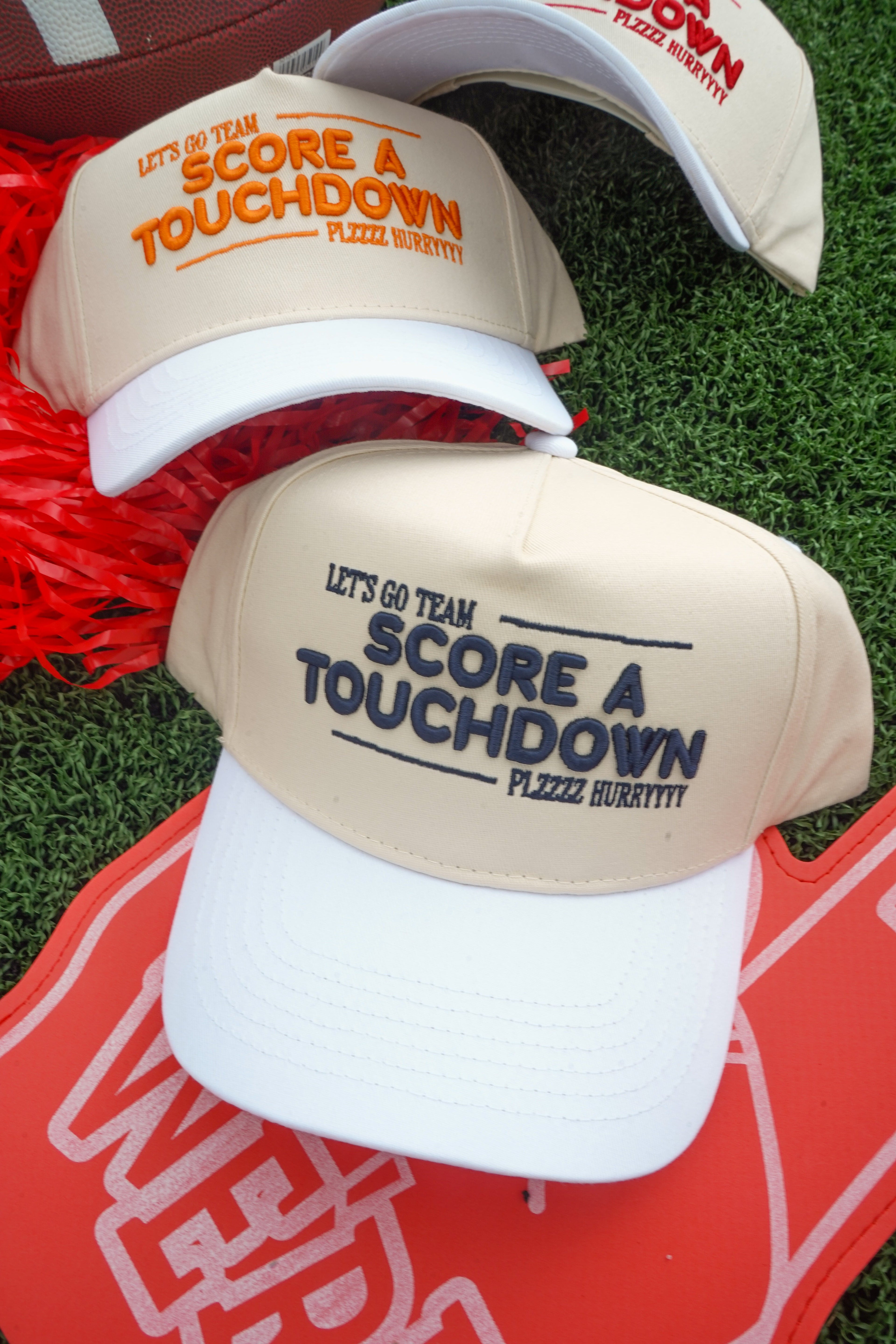 Score a Touchdown Plz Hurry - White Vintage Trucker Hat