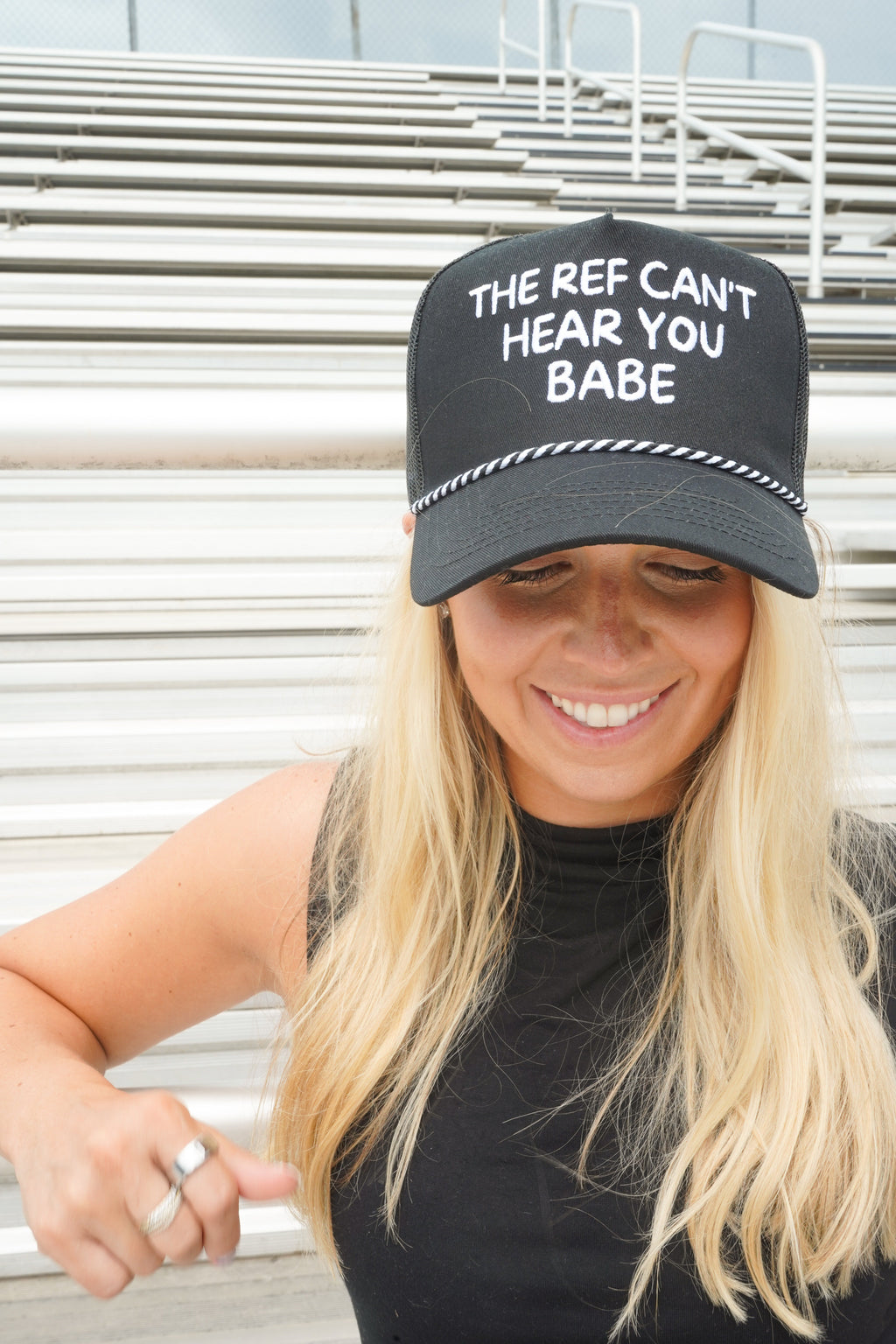 The Ref Can't Hear You Babe - Black Trucker Hat