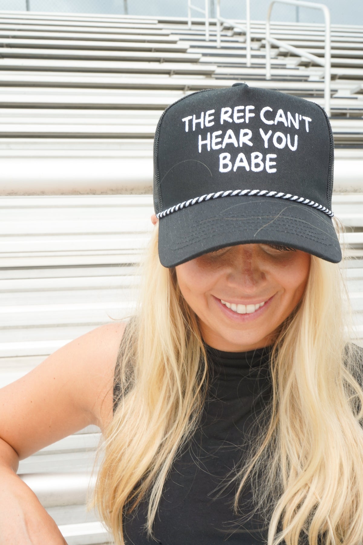 The Ref Can't Hear You Babe - Black Trucker Hat