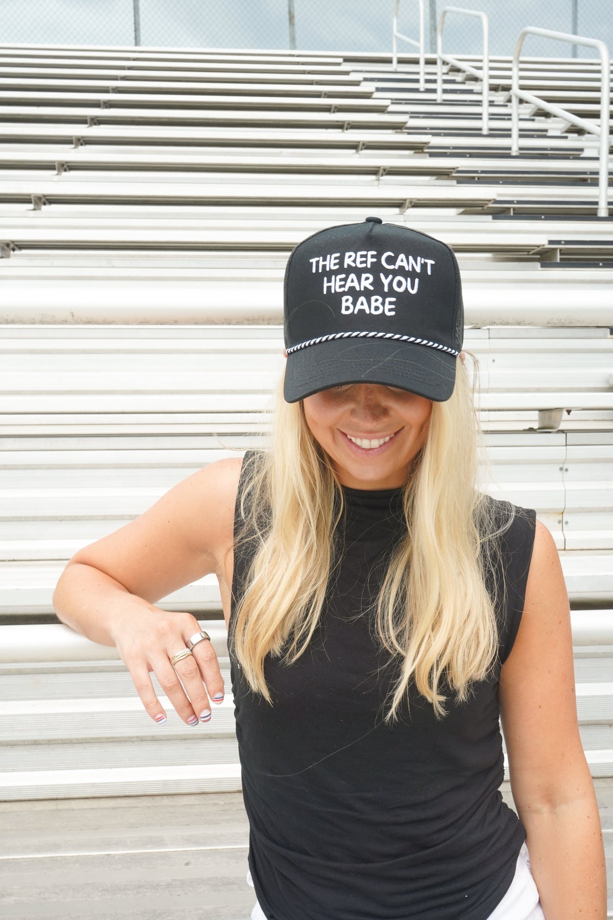 The Ref Can't Hear You Babe - Black Trucker Hat