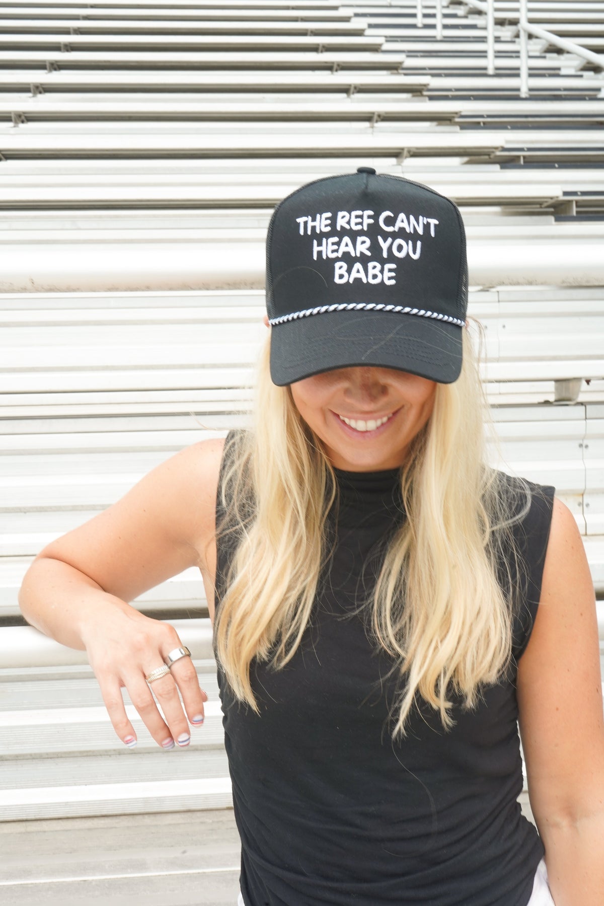 The Ref Can't Hear You Babe - Black Trucker Hat