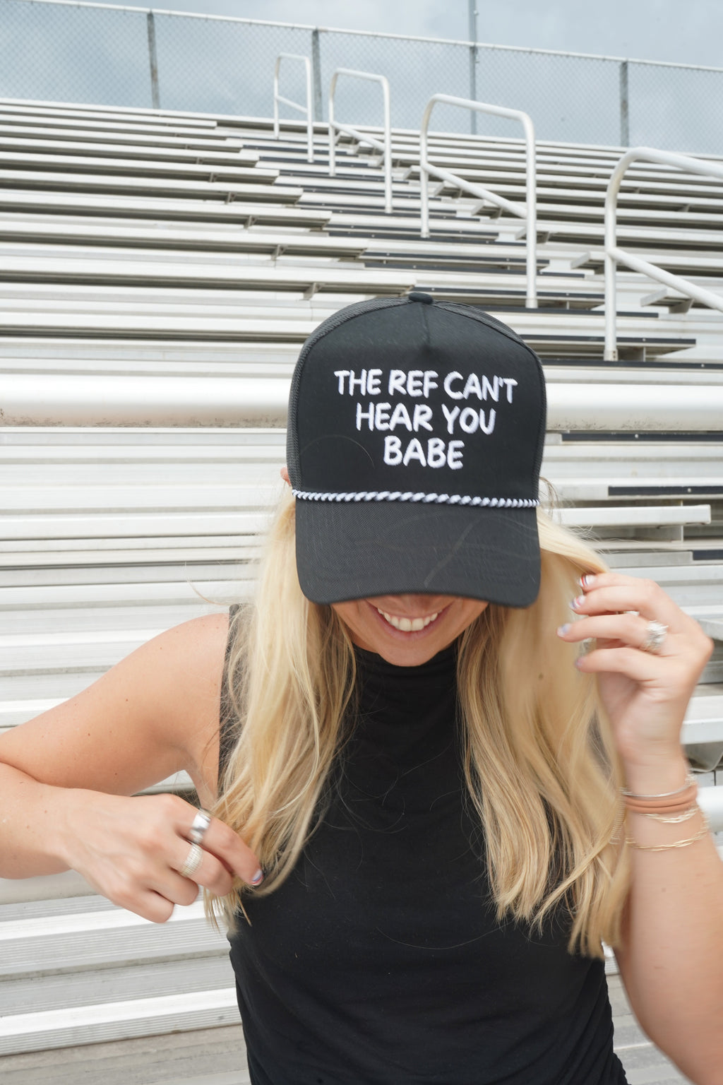 The Ref Can't Hear You Babe - Black Trucker Hat