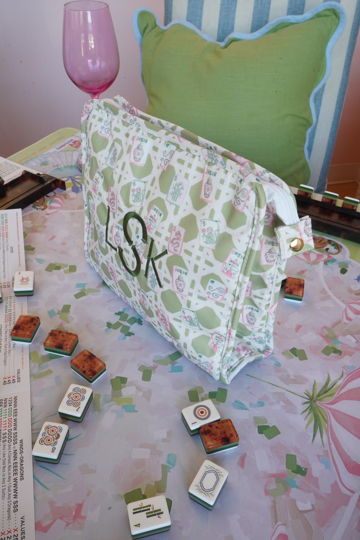 Mahjong Custom Travel Pouch