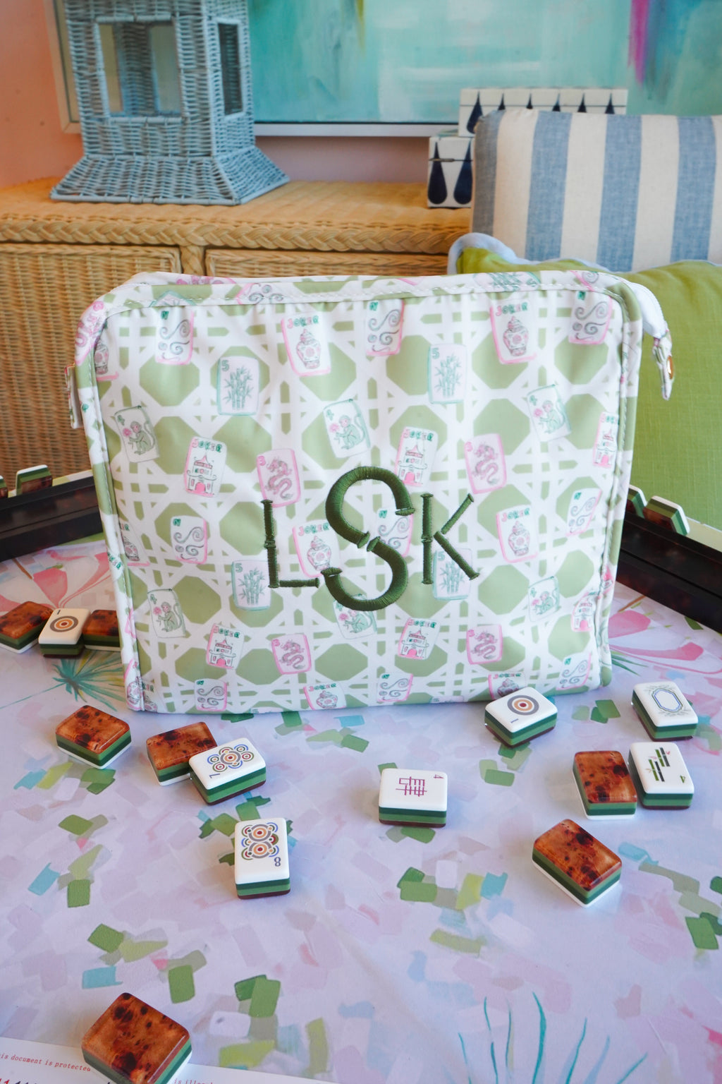Mahjong Custom Travel Pouch