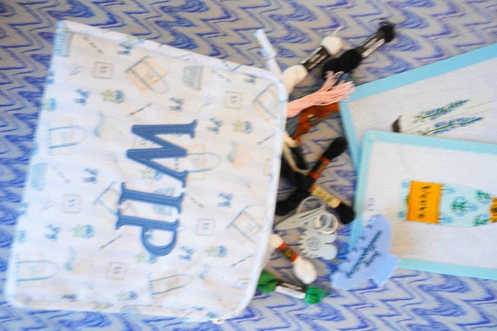 WIP - Needlepoint Travel Pouch