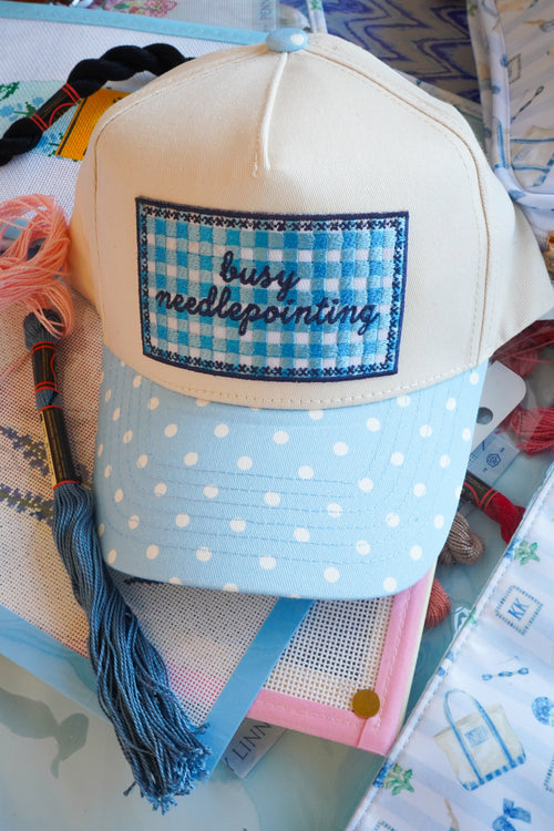 Busy Needlepointing Hat