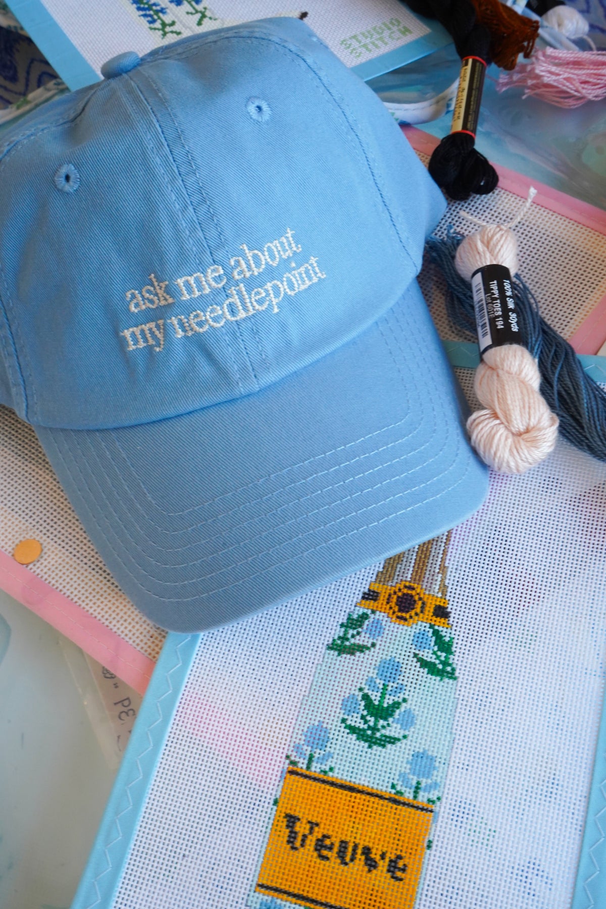 Ask Me About My Needlepoint - Dad Cap