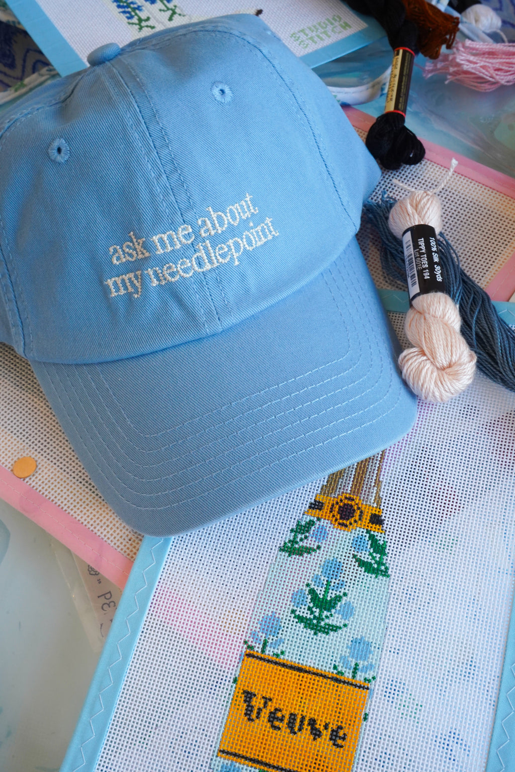 Ask Me About My Needlepoint - Dad Cap