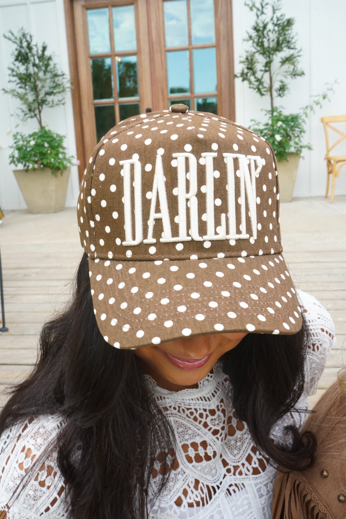Darlin' - Brown Polka Dot Trucker Hat