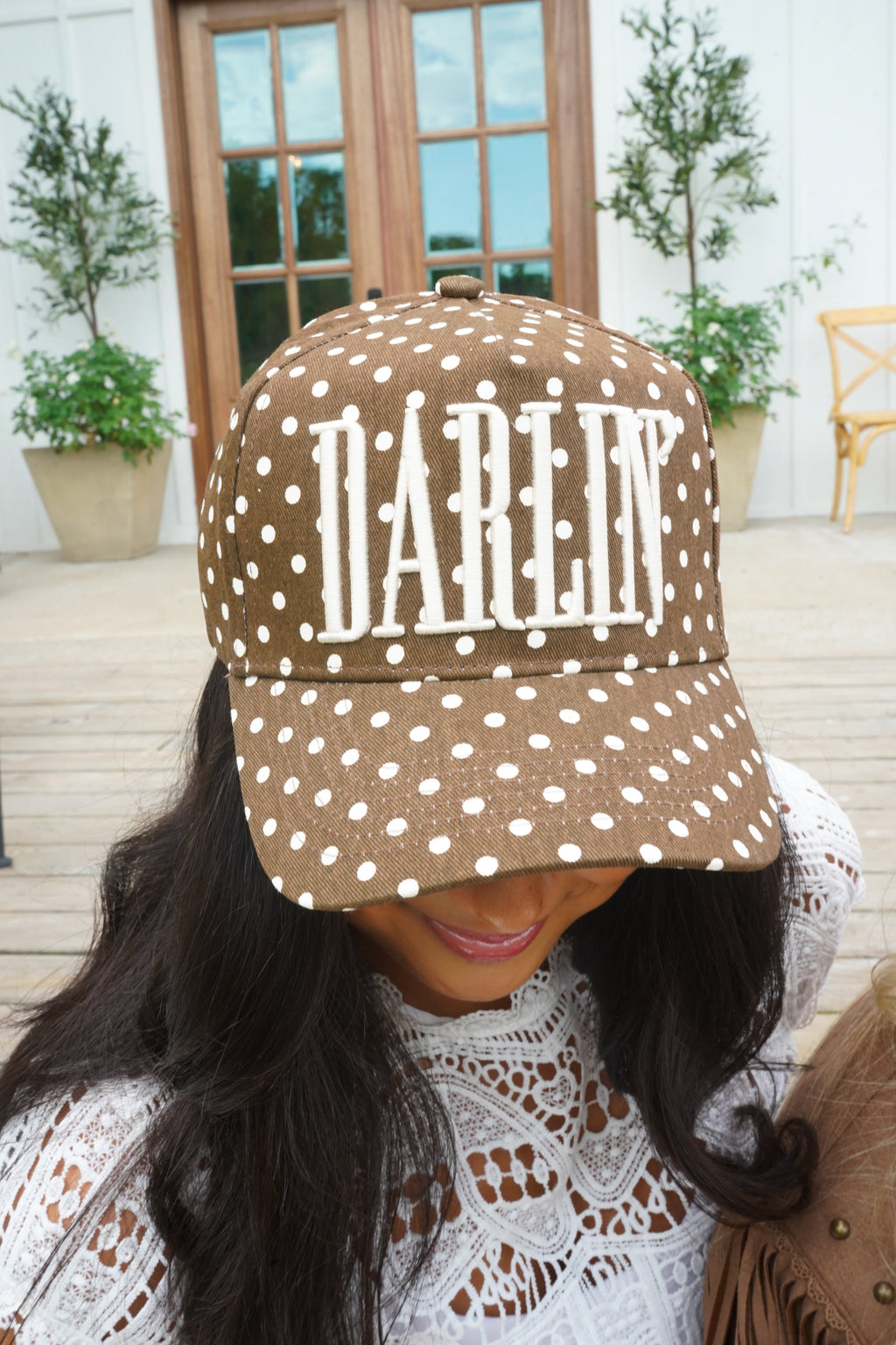 Darlin' - Brown Polka Dot Trucker Hat