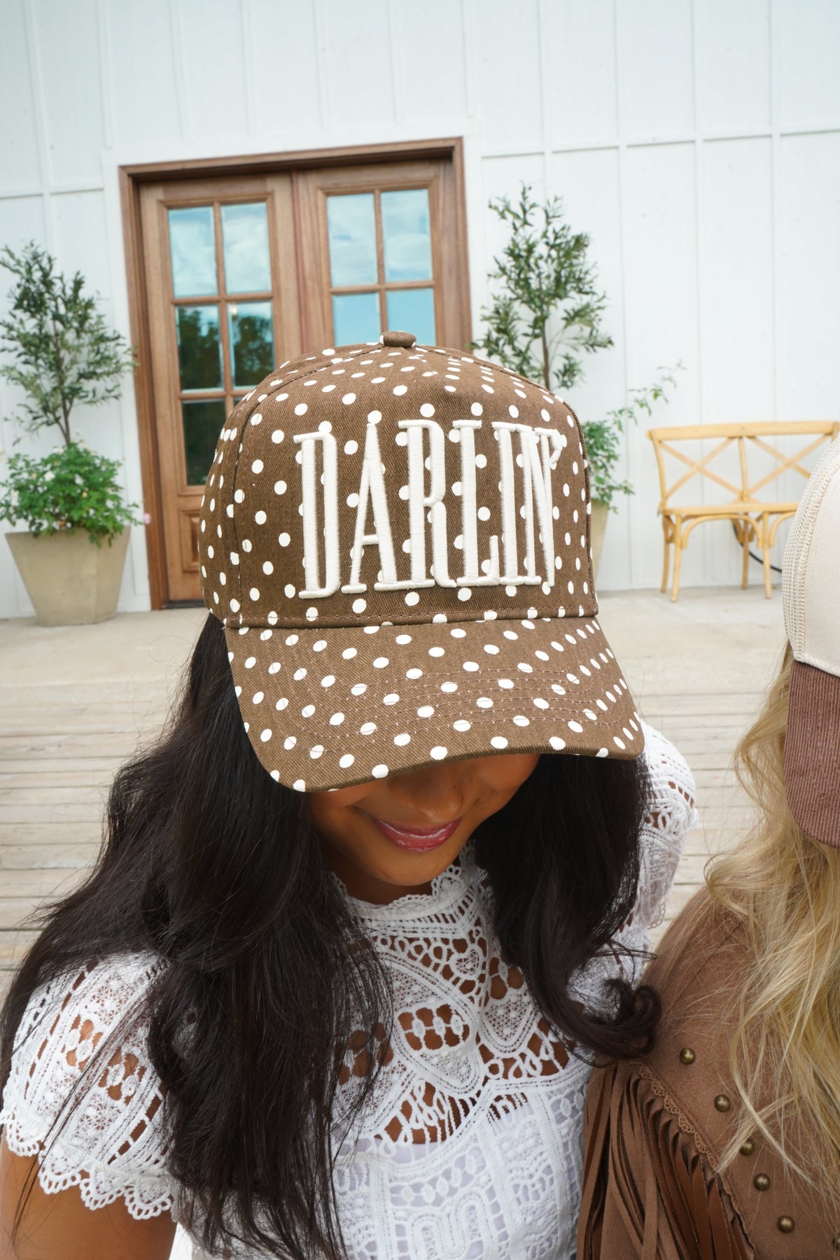 Darlin' - Brown Polka Dot Trucker Hat
