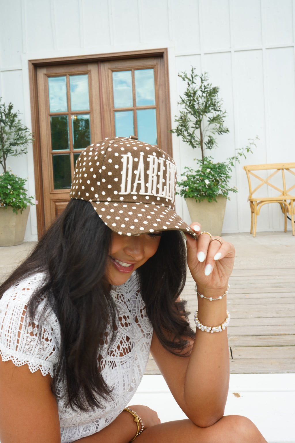 Darlin' - Brown Polka Dot Trucker Hat