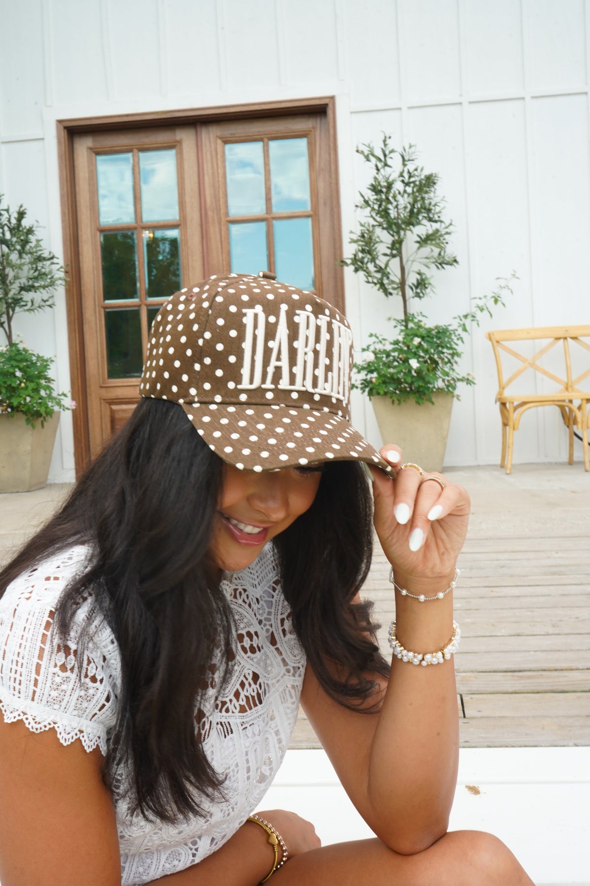 Darlin' - Brown Polka Dot Trucker Hat