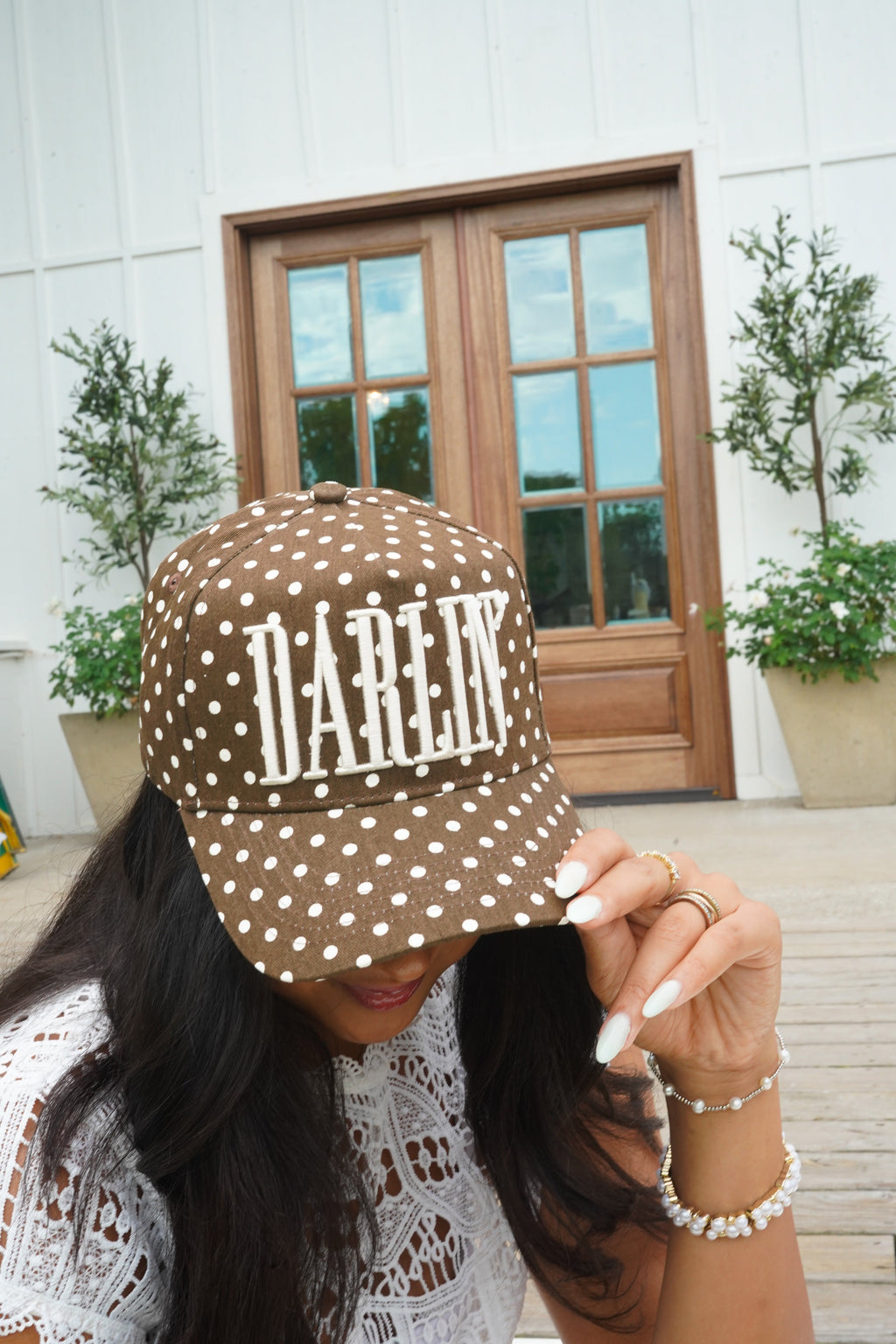 Darlin' - Brown Polka Dot Trucker Hat