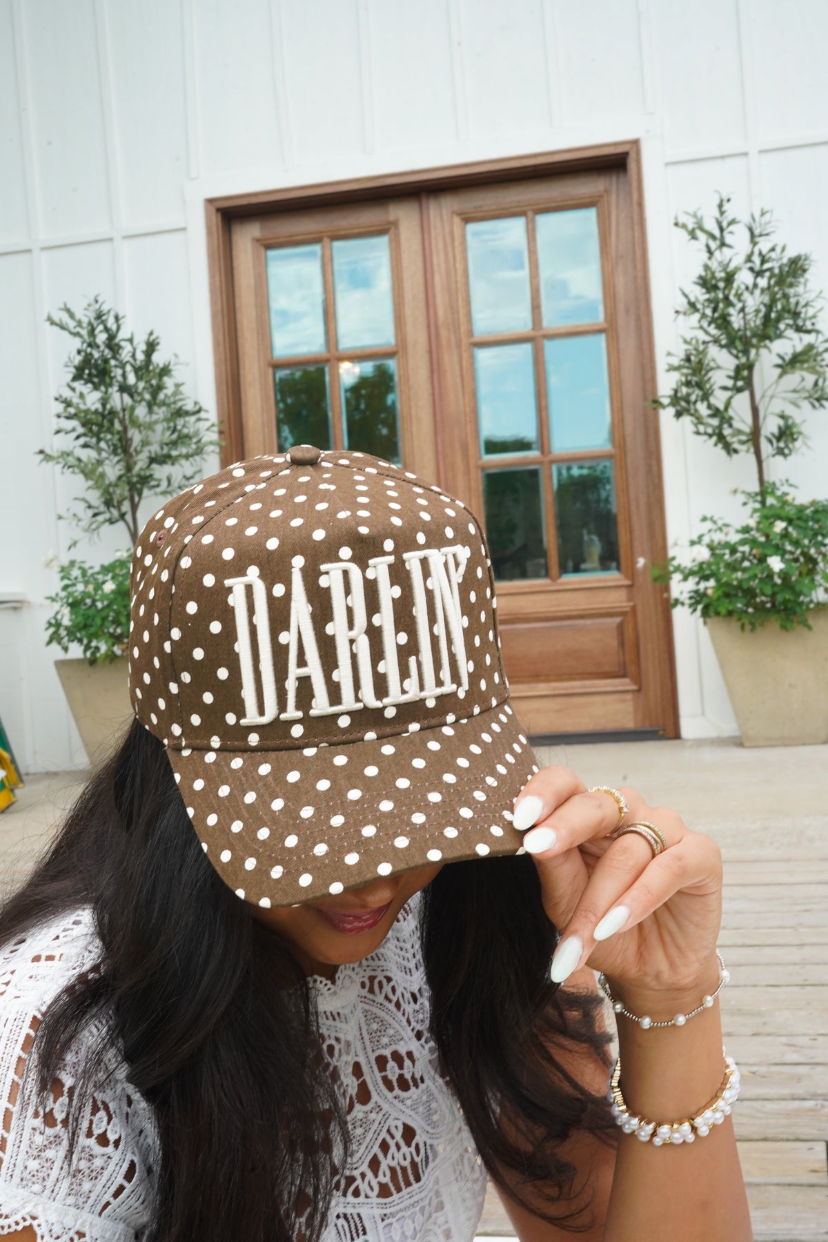 Darlin' - Brown Polka Dot Trucker Hat