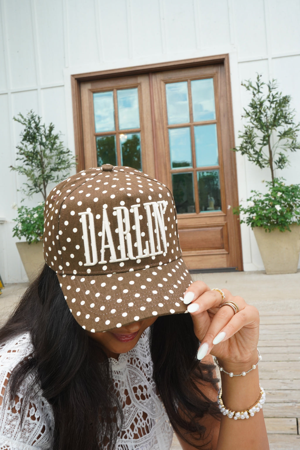 Darlin' - Brown Polka Dot Trucker Hat