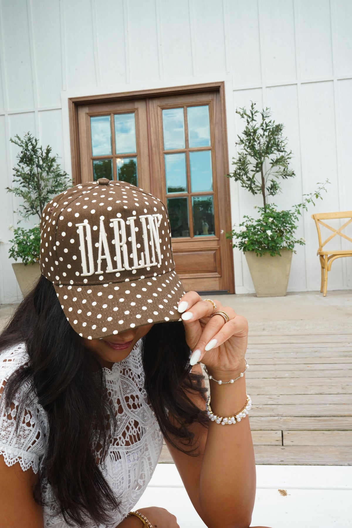 Darlin' - Brown Polka Dot Trucker Hat