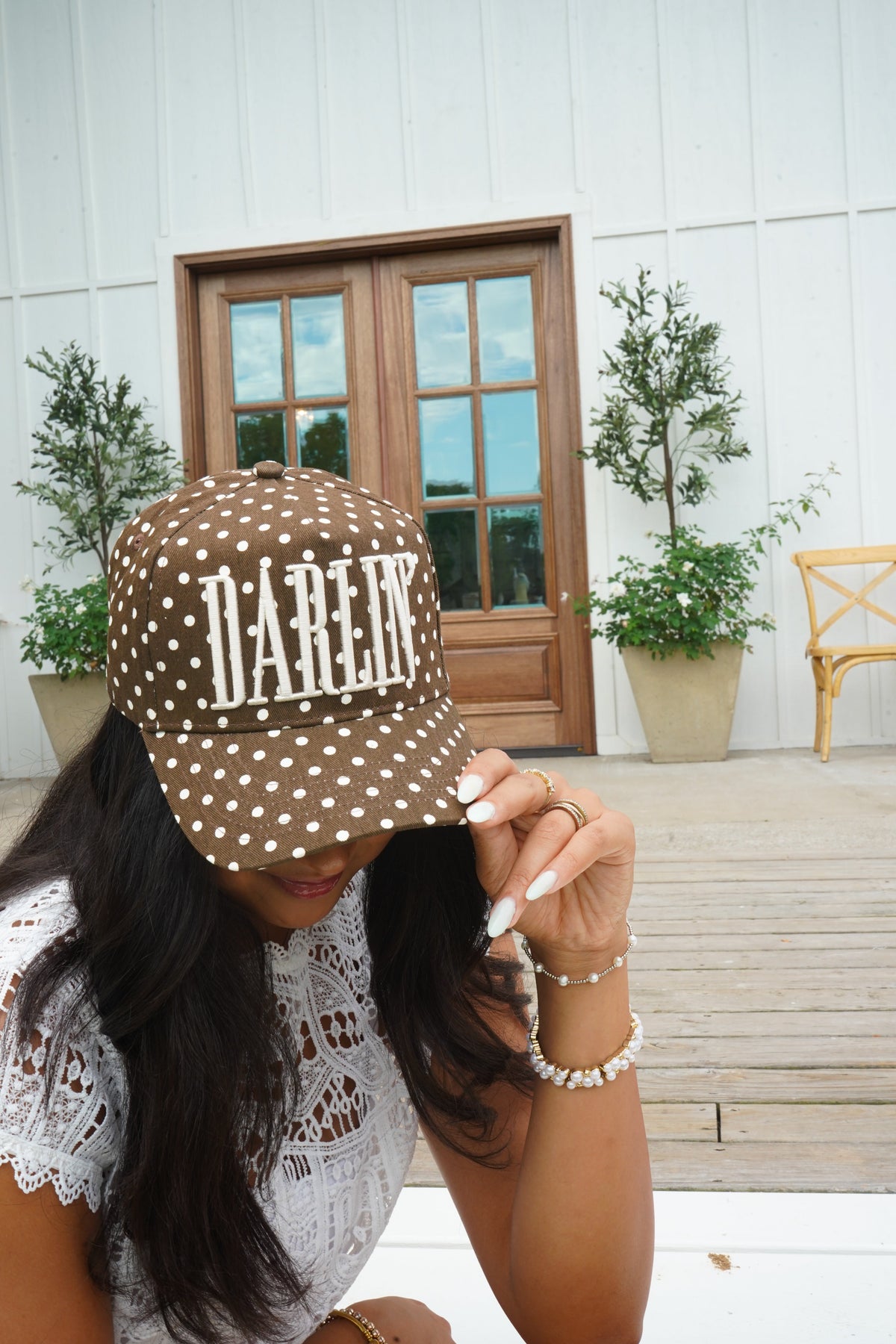 Darlin' - Brown Polka Dot Trucker Hat