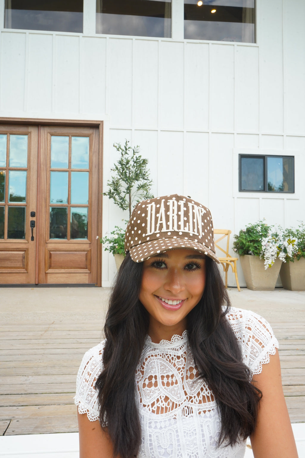 Darlin' - Brown Polka Dot Trucker Hat