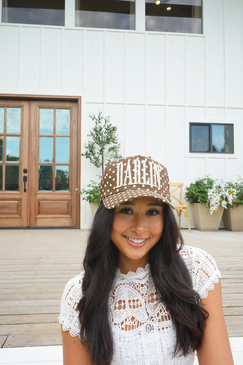 Darlin' - Brown Polka Dot Trucker Hat