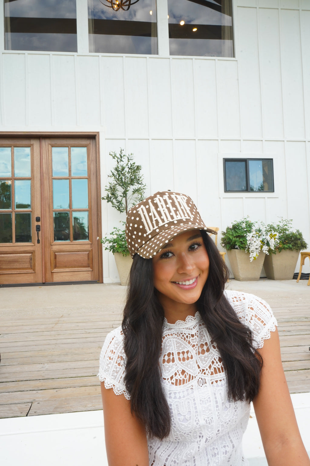 Darlin' - Brown Polka Dot Trucker Hat