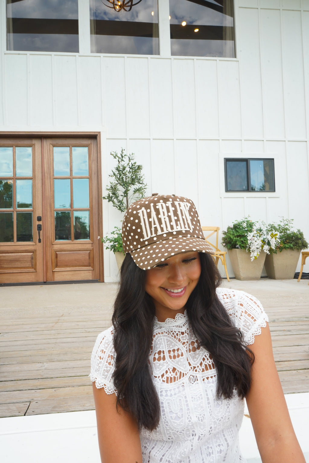 Darlin' - Brown Polka Dot Trucker Hat