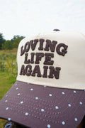 Loving Life Again - Brown & Blue Polka Dot Trucker Hat