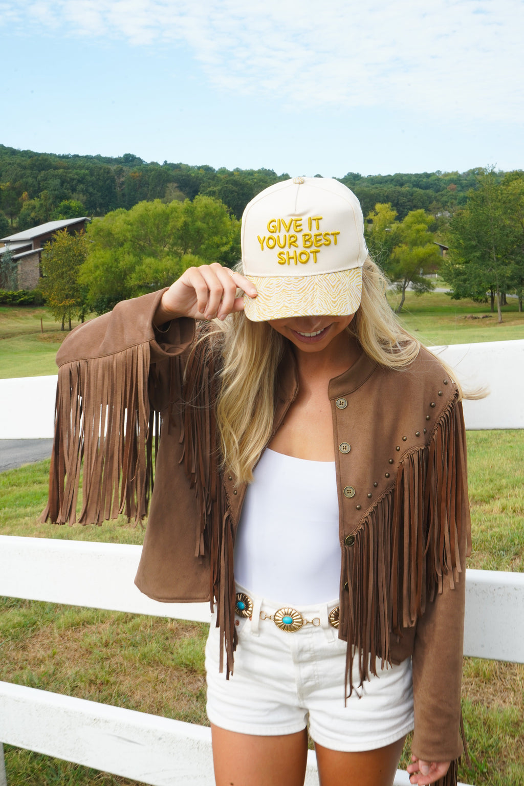 Give It Your Best Shot - Chartreuse Zebra Trucker Hat