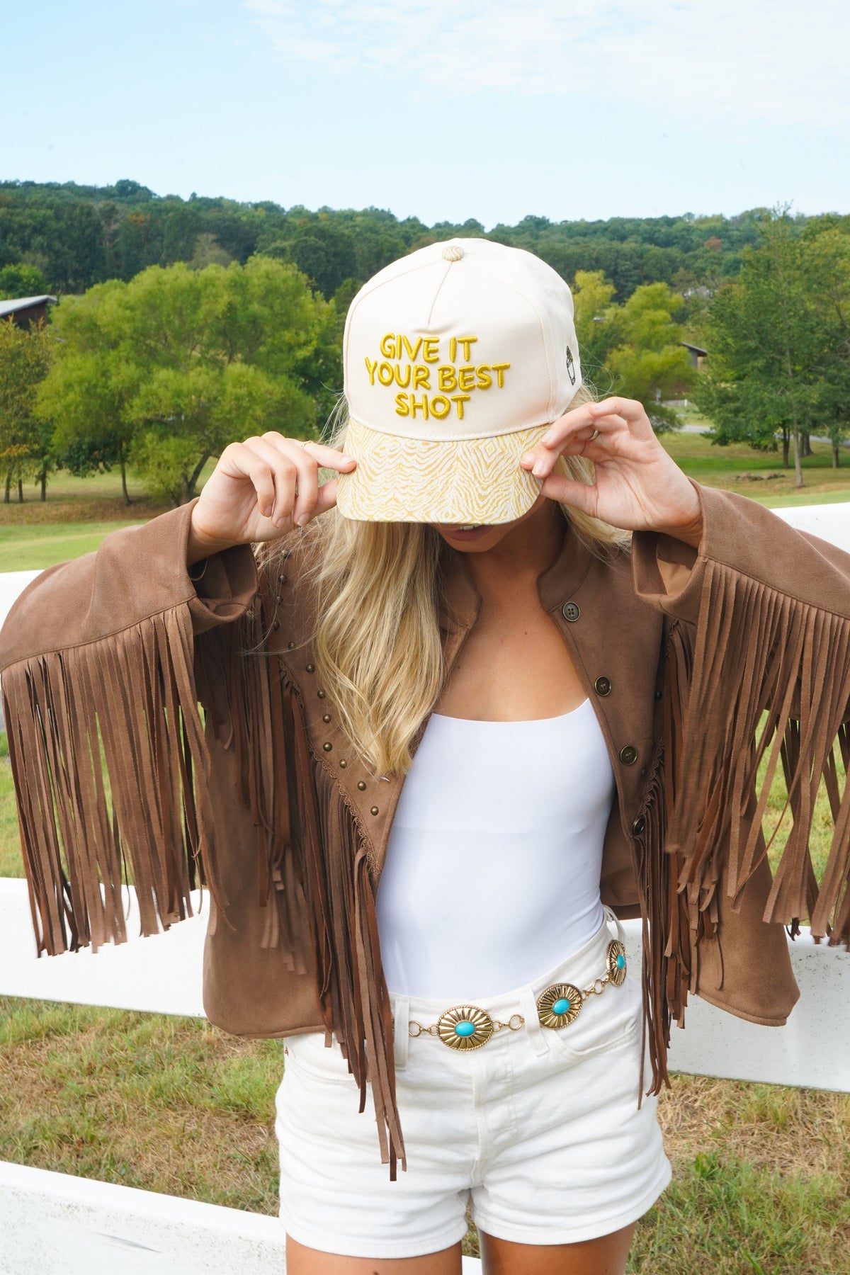 Give It Your Best Shot - Chartreuse Zebra Trucker Hat