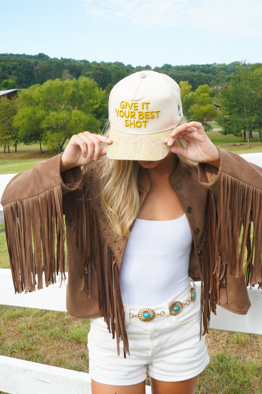 Give It Your Best Shot - Chartreuse Zebra Trucker Hat