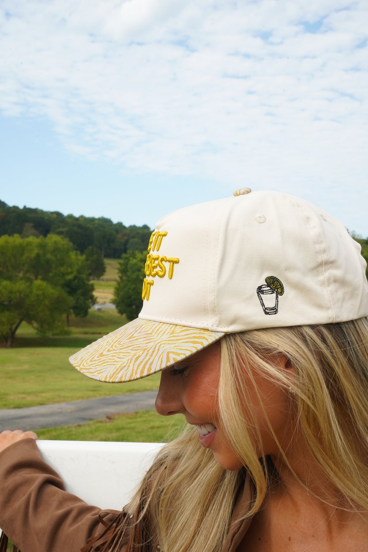 Give It Your Best Shot - Chartreuse Zebra Trucker Hat