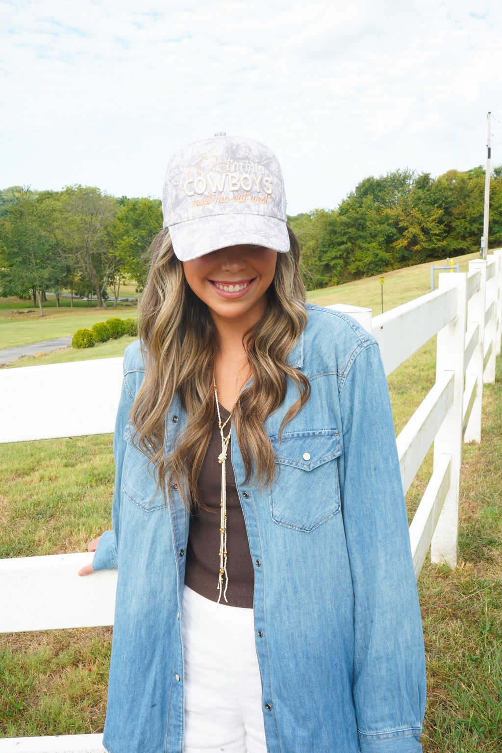 I'm Into Cowboys - Washed Camo Trucker Hat