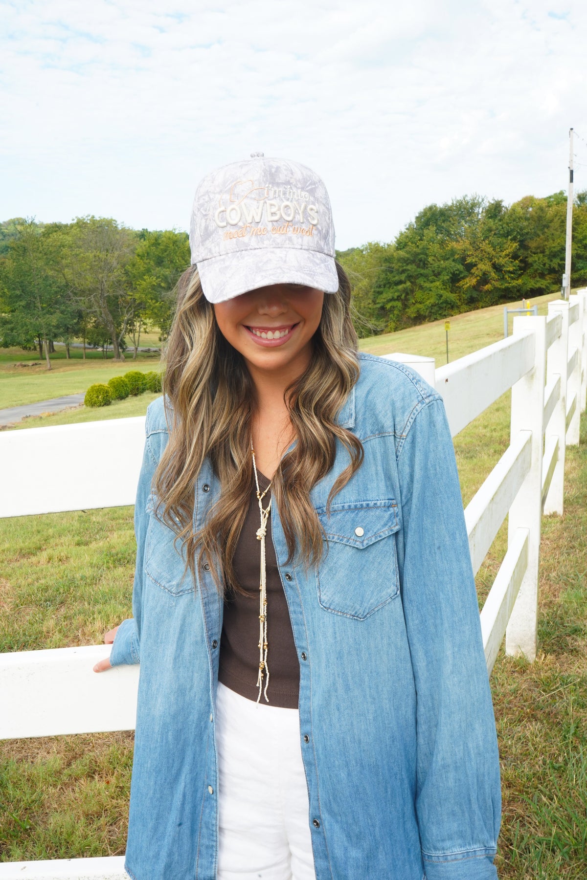 I'm Into Cowboys - Washed Camo Trucker Hat