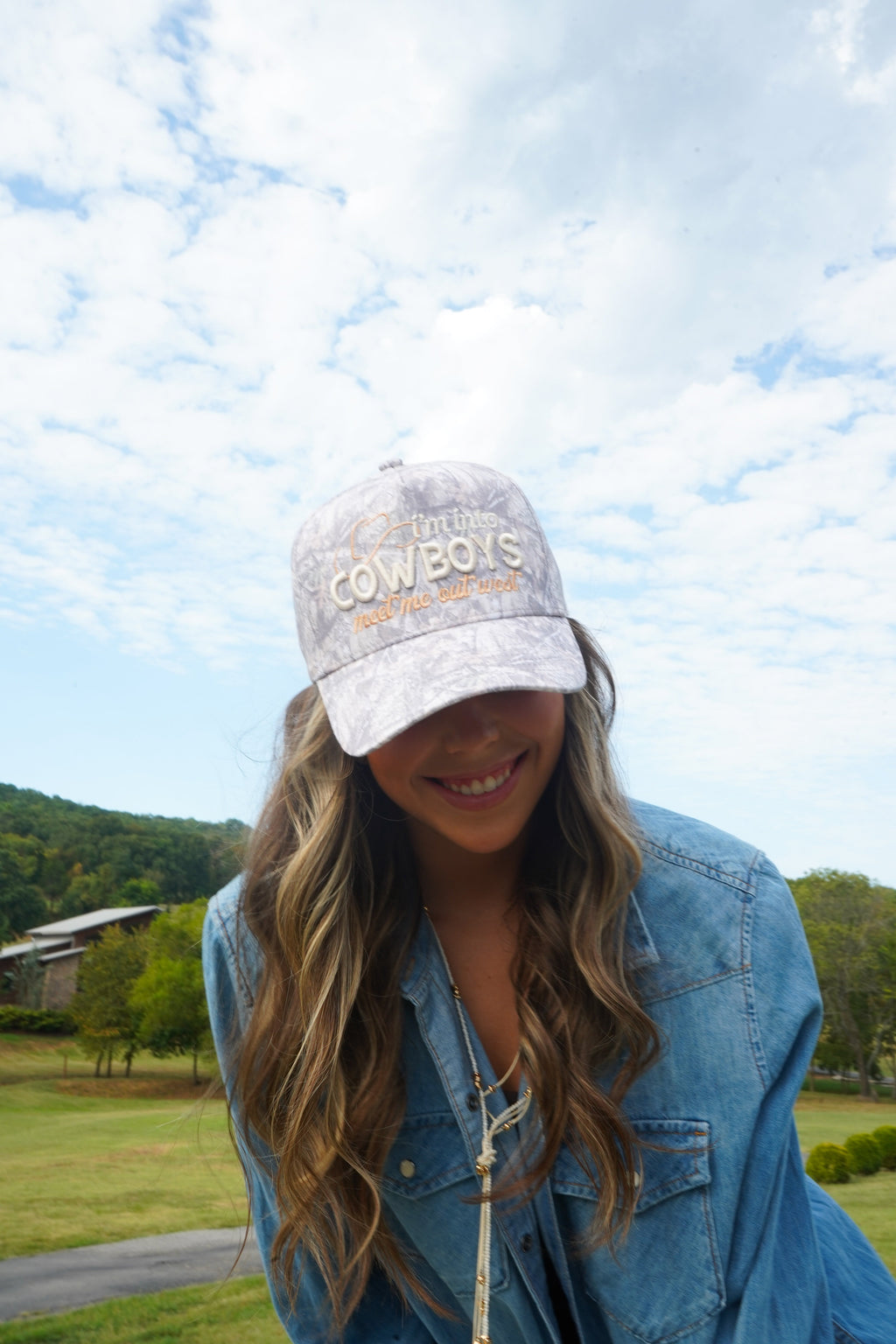 I'm Into Cowboys - Washed Camo Trucker Hat
