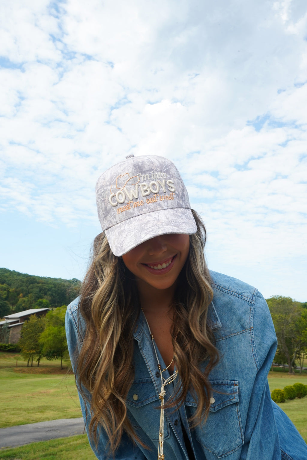 I'm Into Cowboys - Washed Camo Trucker Hat