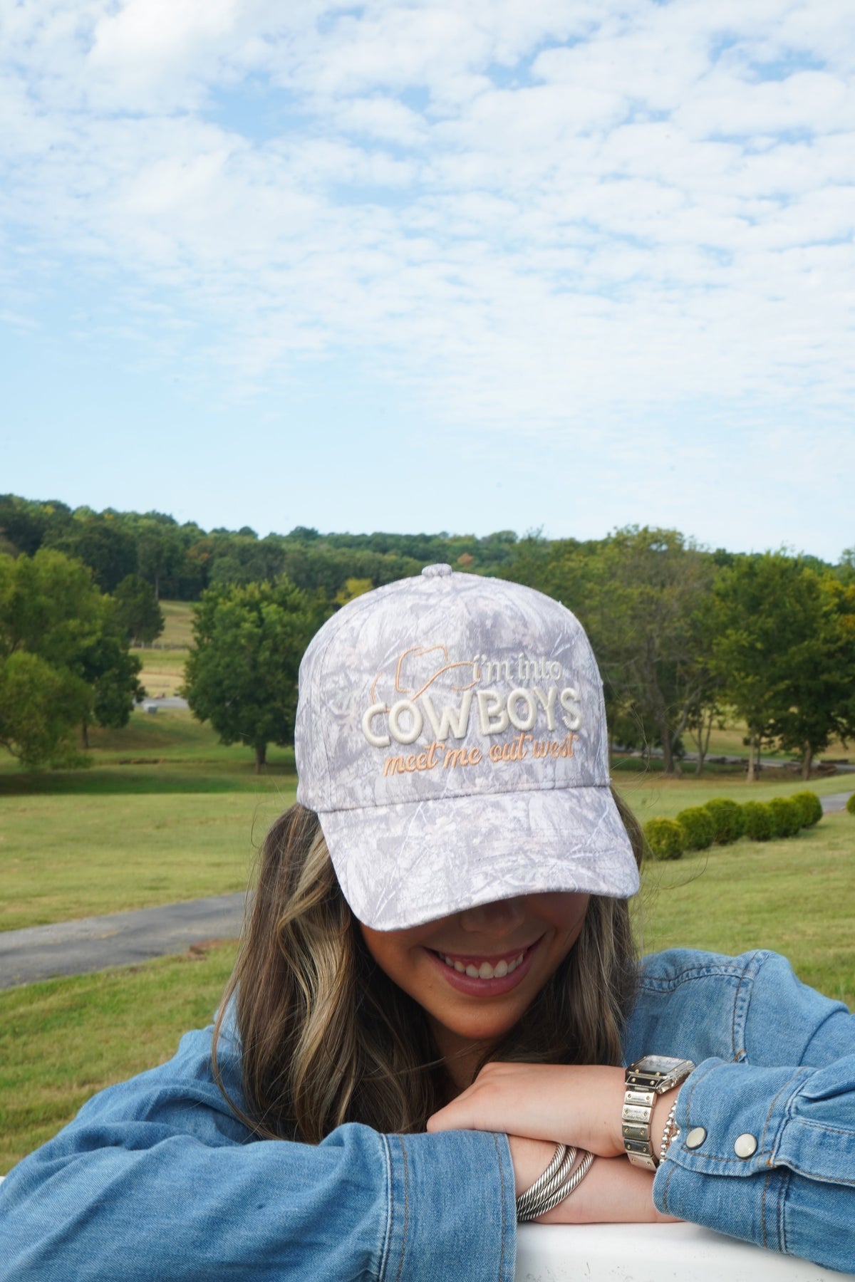 I'm Into Cowboys - Washed Camo Trucker Hat