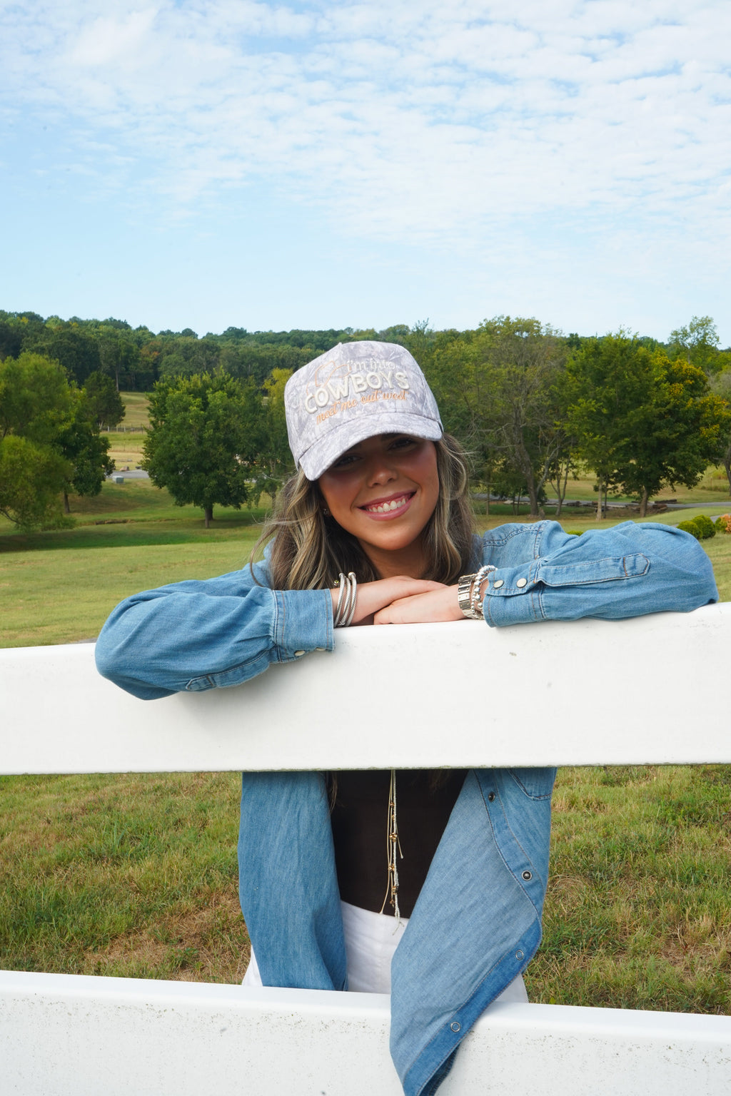 I'm Into Cowboys - Washed Camo Trucker Hat