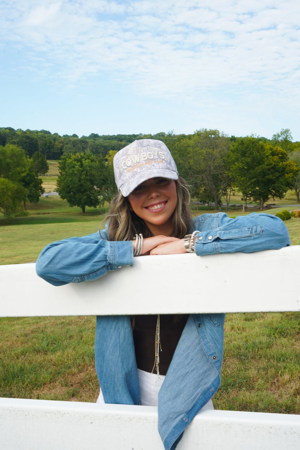 I'm Into Cowboys - Washed Camo Trucker Hat