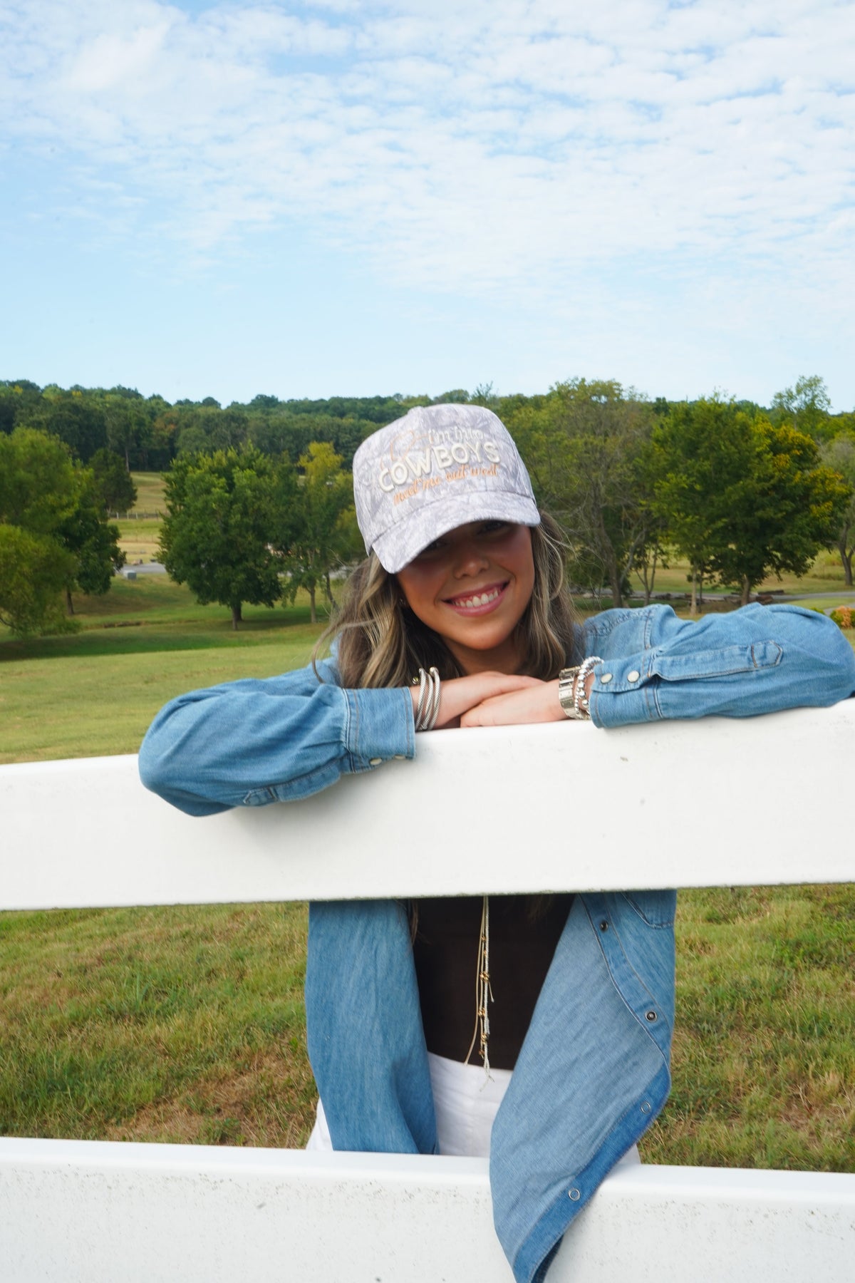 I'm Into Cowboys - Washed Camo Trucker Hat