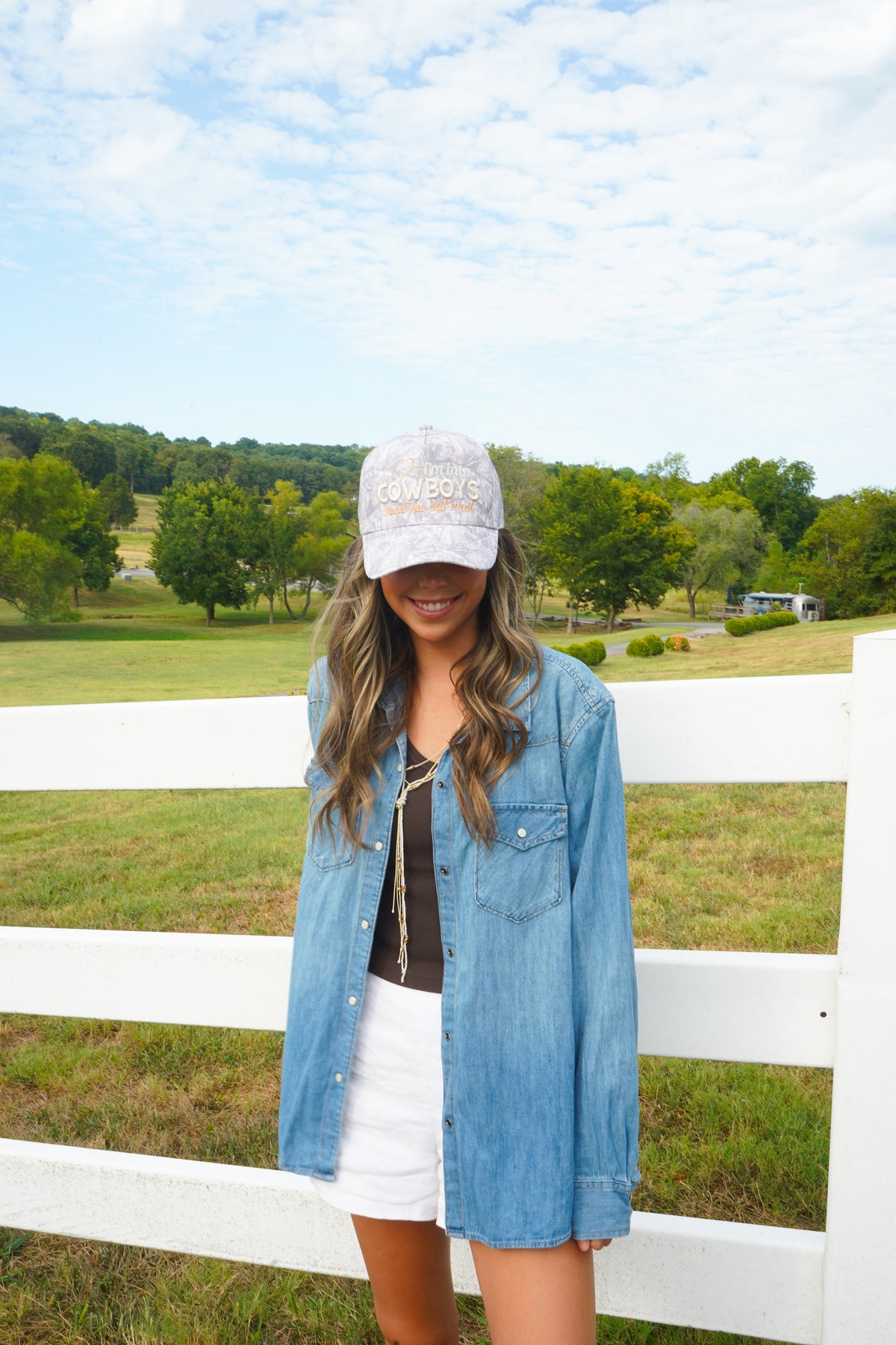 I'm Into Cowboys - Washed Camo Trucker Hat