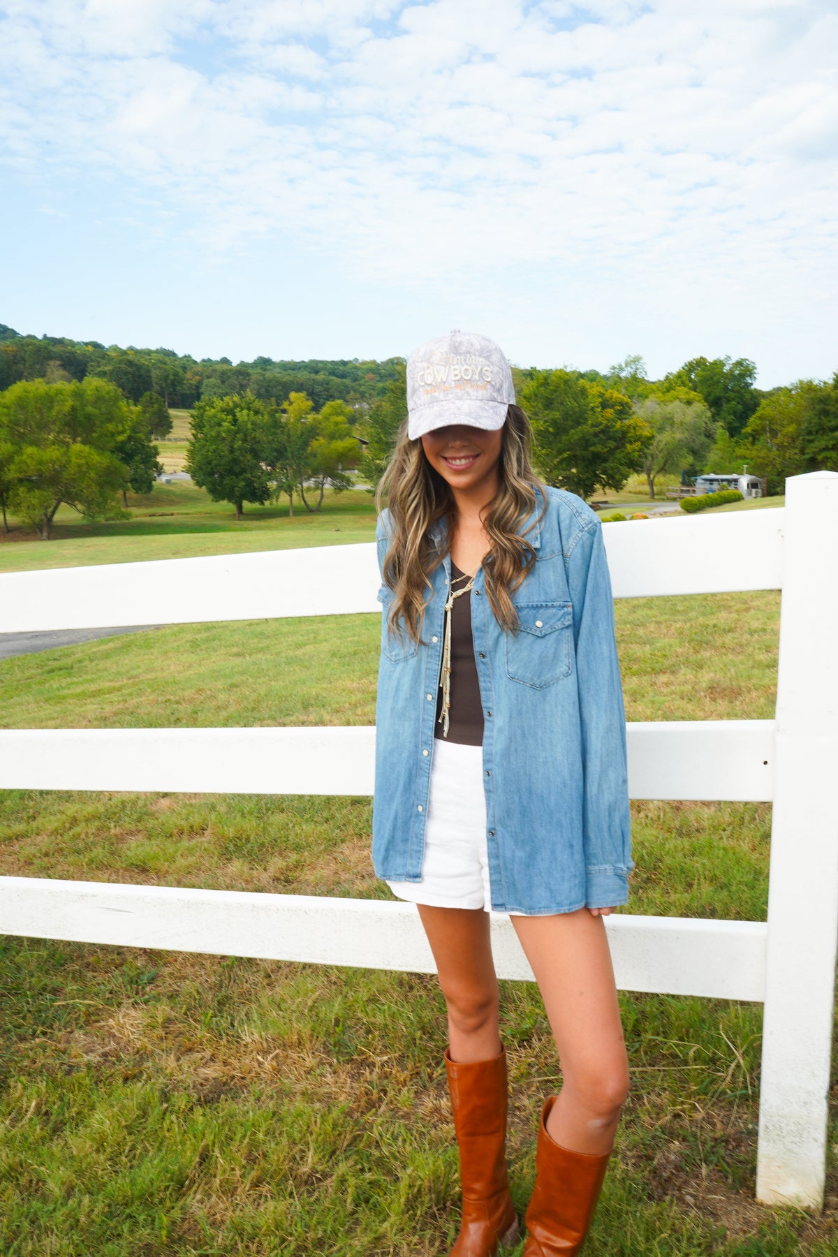 I'm Into Cowboys - Washed Camo Trucker Hat