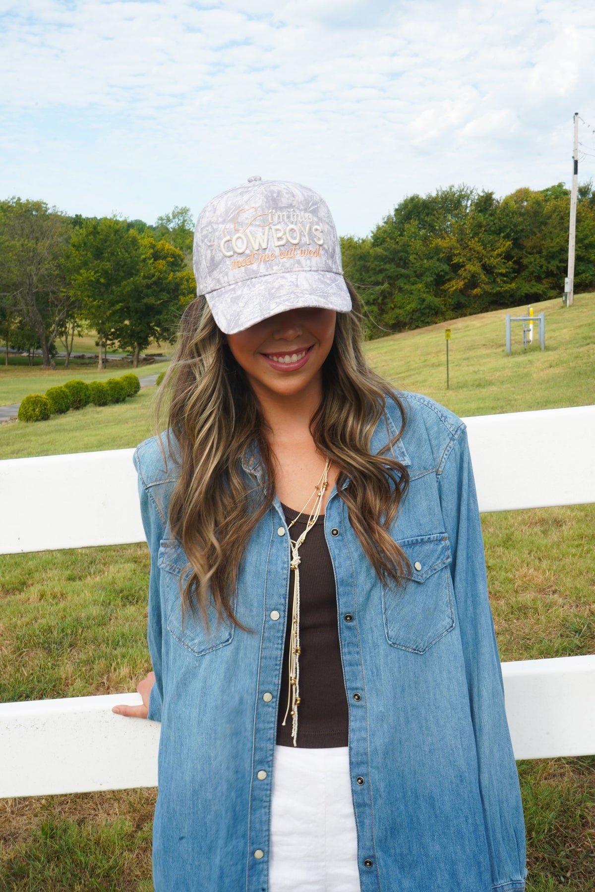 I'm Into Cowboys - Washed Camo Trucker Hat