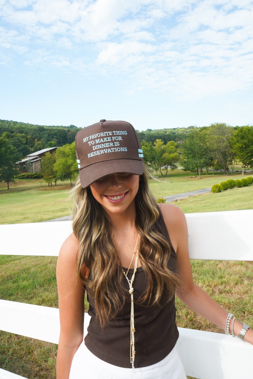 Favorite Thing is Reservations - Brown Trucker Hat