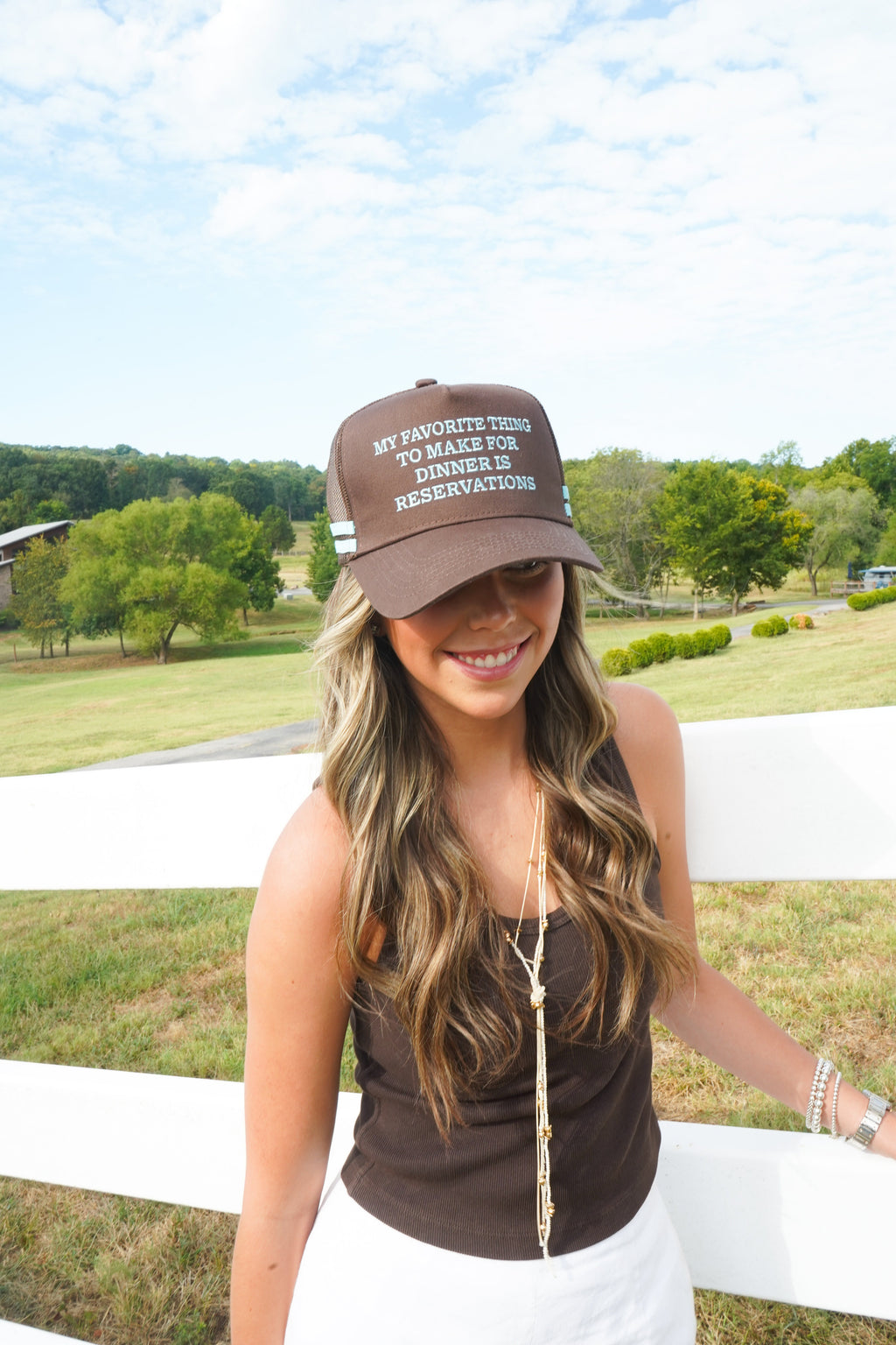 Favorite Thing is Reservations - Brown Trucker Hat