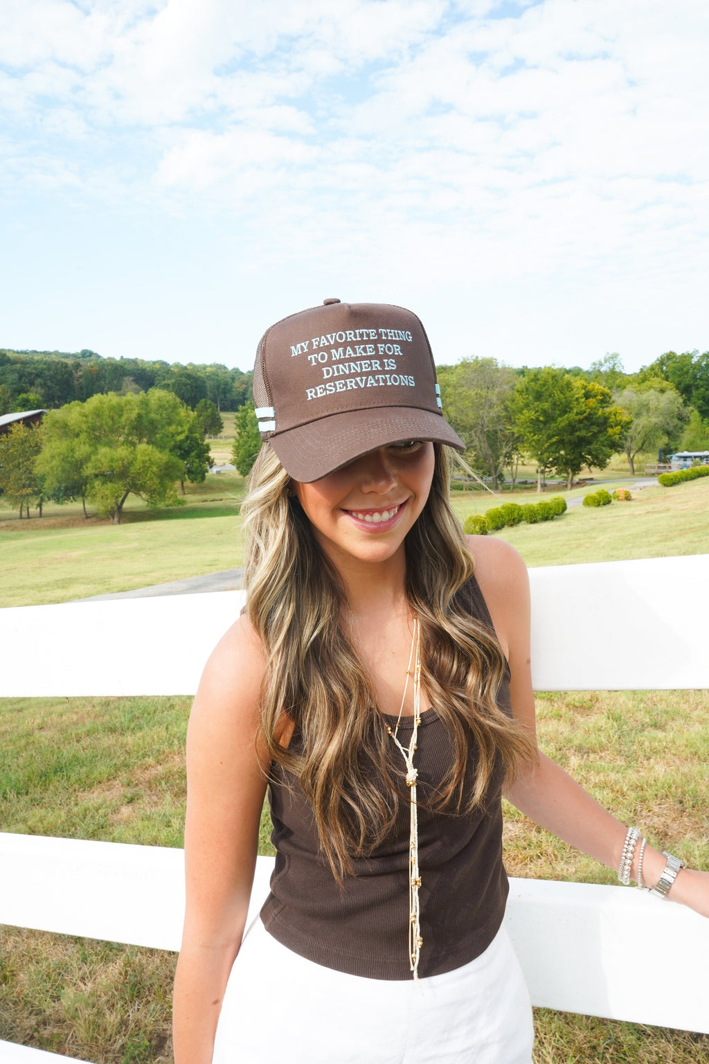 Favorite Thing is Reservations - Brown Trucker Hat