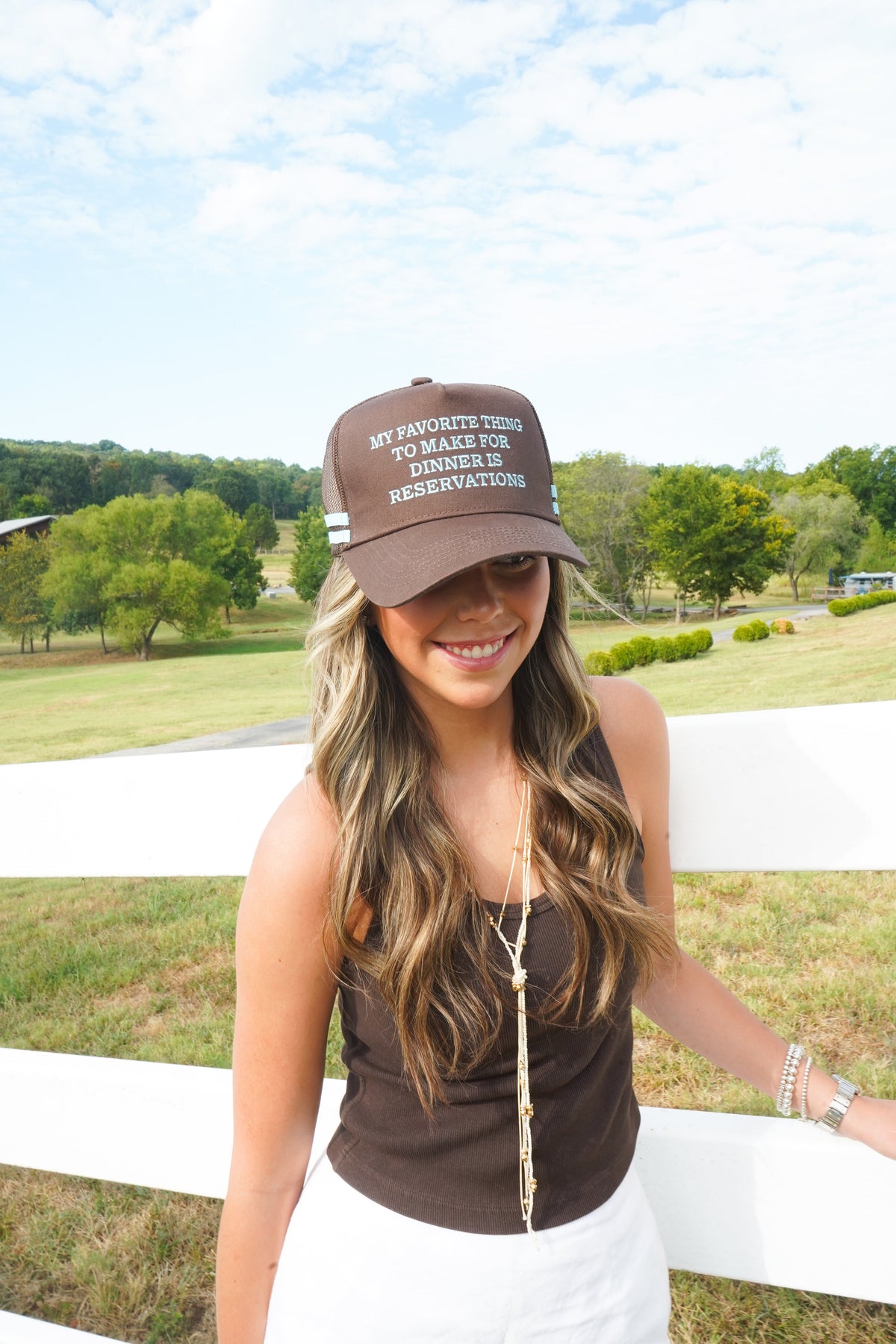 Favorite Thing is Reservations - Brown Trucker Hat