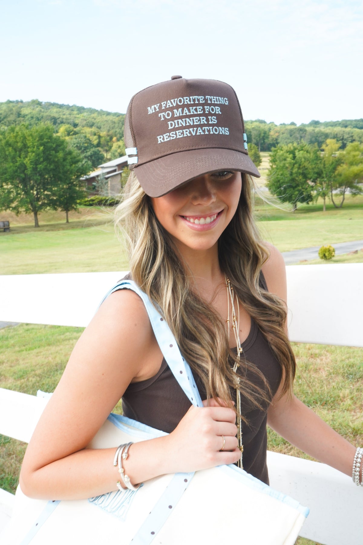 Favorite Thing is Reservations - Brown Trucker Hat